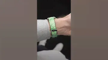 The perfect combo 💚 MoonSwatch Earth on HIRSCH watch strap