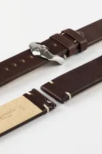 HIRSCH Ranger Retro Leather Parallel Strap Brown 22mm Silver Buckle | 05402010-22-SB